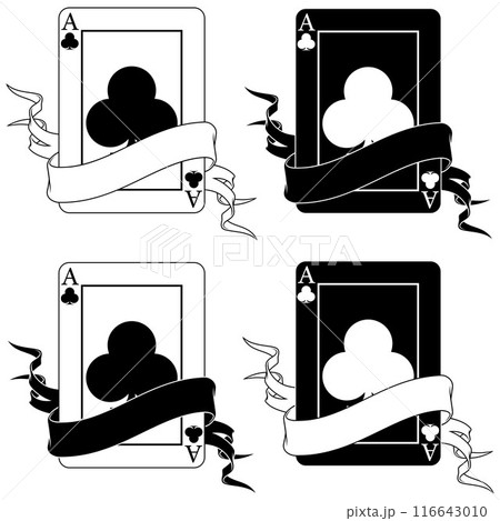 Poker cards surrounded by a ribbon Poker cards surrounded by a ribbon 116643010