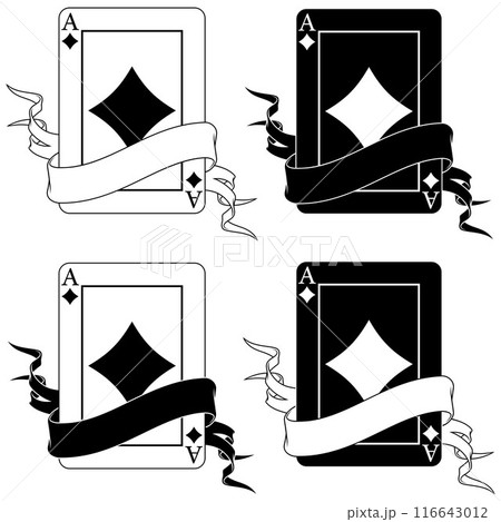 Poker cards surrounded by a ribbon Poker cards surrounded by a ribbon 116643012