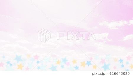 空と雲と星との景色ピンク 116643029