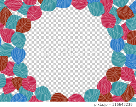 Scandinavian style colorful fallen leaves autumn frame 116643239