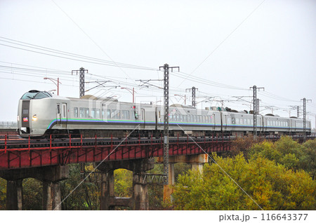 函館本線 豊幌ー江別 JR北海道 789系1000番台 HL-1004編成(札幌) スーパーカムイ 函館本線 豊幌ー江別 JR北海道 789系1000番台 HL-1004編成(札幌) スーパーカムイ 116643377