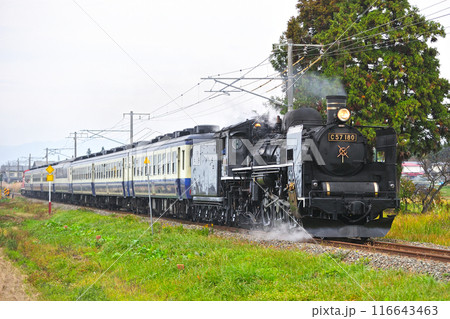 磐越西線 広田ー会津若松 JR東日本 C57-180+12系+DE10-1649 SL郡山会津路号 磐越西線 広田ー会津若松 JR東日本 C57-180+12系+DE10-1649 SL郡山会津路号 116643463