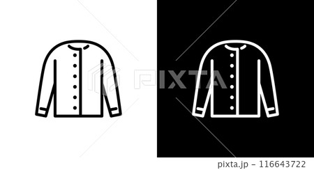 上着のシンプルな線画アイコン 116643722