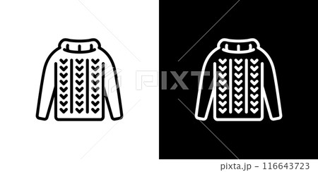 ニットのシンプルな線画アイコン 116643723