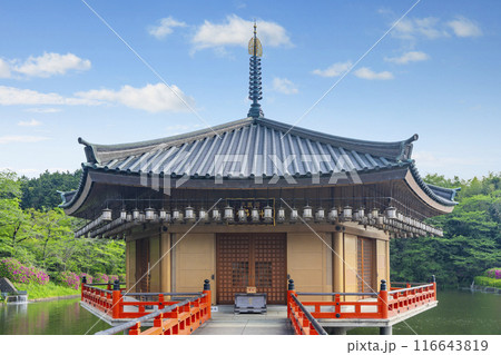 奈良　安倍文殊院　金閣浮御堂・霊宝館 116643819