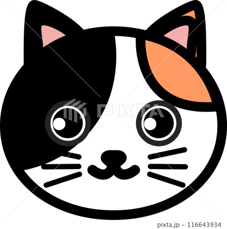 可愛い三毛猫のイラスト・アイコン 116643934