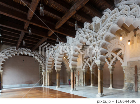 Interior view of Aljaferia palace. Zaragoza, Aragon, Spain 116644696