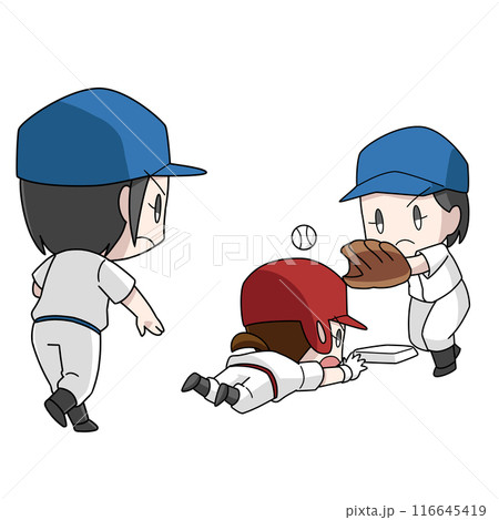 野球の牽制球のイラスト・女子 116645419