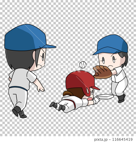 野球の牽制球のイラスト・女子 116645419