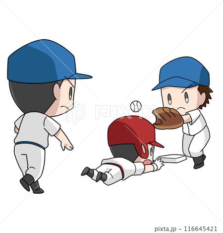 野球の牽制球のイラスト・男子 野球の牽制球のイラスト・男子 116645421