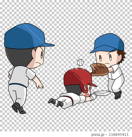野球の牽制球のイラスト・男子 野球の牽制球のイラスト・男子 116645421