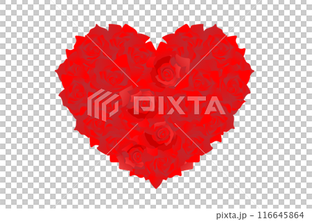 Heart-shaped frame made of red roses Heart-shaped frame made of red roses 116645864