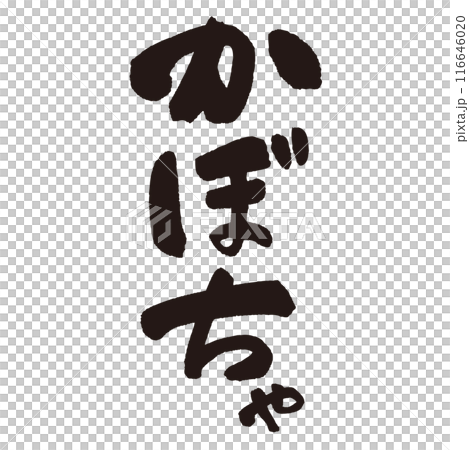 Handwritten calligraphy of "pumpkin" written with ink and brush Handwritten calligraphy of "pumpkin" written with ink and brush 116646020