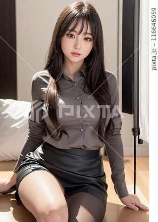 ソファに座る20代女性 116646089
