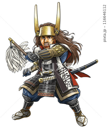 采配を振るう戦国武将の石田三成 116646112