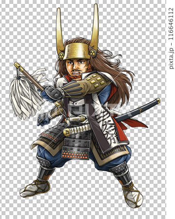 采配を振るう戦国武将の石田三成のイラスト素材 [116646112] - PIXTA