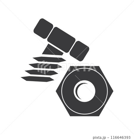 bolt and nut logo 116646393