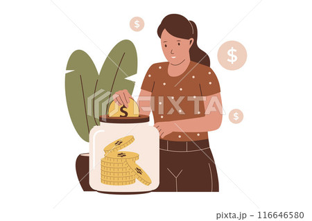 Illustration concept of saving money 116646580