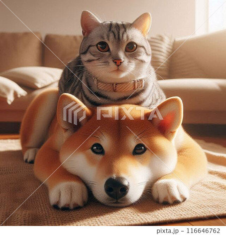なかよし猫と犬 116646762