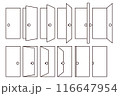 ドアの開閉の様子　コマ撮り風　透過 116647954