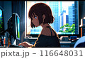 オフィスでパソコン操作をする女の子 116648031