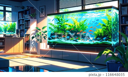 大きな水槽のある部屋 116648035