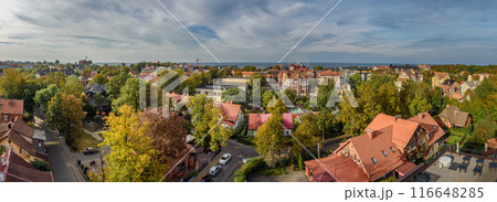 Aerial view city Zelenogradsk from observation deck of Water Tower. Russia Aerial view city Zelenogradsk from observation deck of Water Tower. Russia 116648285