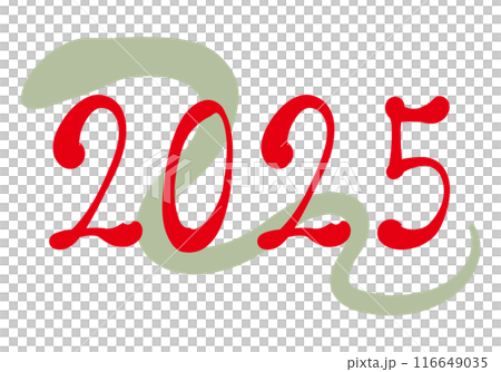 2025年鋼筆字母風格新年賀卡材質 116649035