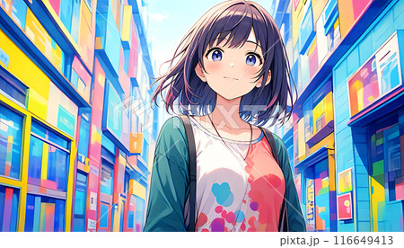 アニメ・漫画風の女性・女の子のイラスト素材 アニメ・漫画風の女性・女の子のイラスト素材 116649413