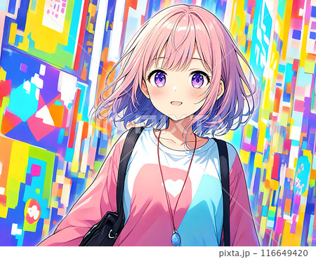 アニメ・漫画風の女性・女の子のイラスト素材 116649420