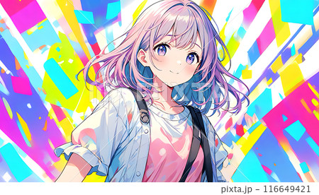 アニメ・漫画風の女性・女の子のイラスト素材 116649421