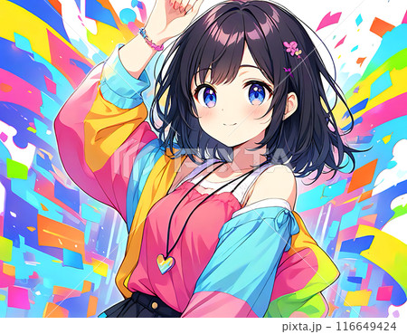 アニメ・漫画風の女性・女の子のイラスト素材 アニメ・漫画風の女性・女の子のイラスト素材 116649424