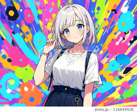 アニメ・漫画風の女性・女の子のイラスト素材 116649426