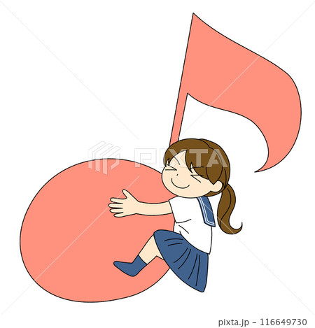 音符に抱きつく人 116649730