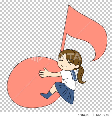 Person hugging musical notes 116649730