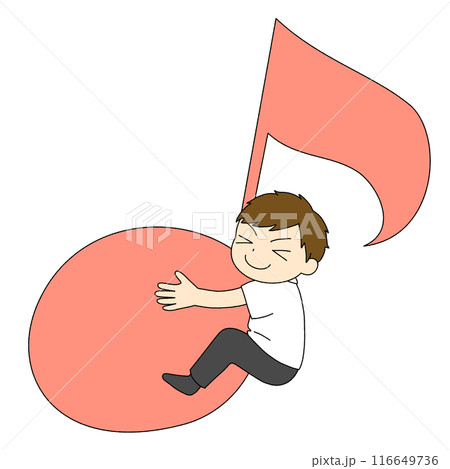 音符に抱きつく人 116649736