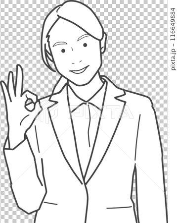 女商人簽字確定(畫線) 女商人簽字確定(畫線) 116649884