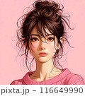 若い女性のポートレート 116649990