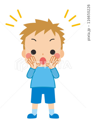 大声で何かを知らせる可愛い男の子のイラスト 全身 白背景 クリップアート ベクター 大声で何かを知らせる可愛い男の子のイラスト 全身 白背景 クリップアート ベクター 116650226