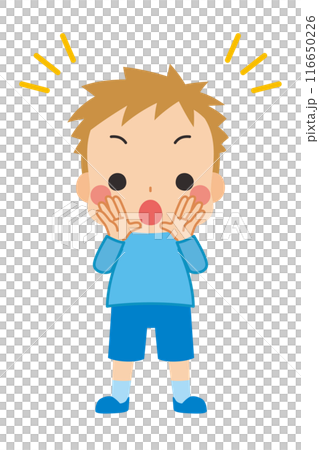 大声で何かを知らせる可愛い男の子のイラスト 全身 白背景 クリップアート ベクター 大声で何かを知らせる可愛い男の子のイラスト 全身 白背景 クリップアート ベクター 116650226