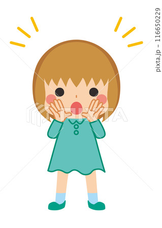大声で何かを知らせる可愛い女の子のイラスト 全身 白背景 クリップアート ベクター 大声で何かを知らせる可愛い女の子のイラスト 全身 白背景 クリップアート ベクター 116650229