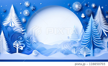 ペーパークラフト風のクリスマスイメージ,Generative AI,AI画像 116650703