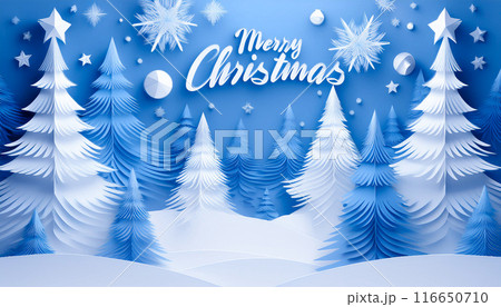 ペーパークラフト風のクリスマスイメージ,Generative AI,AI画像 ペーパークラフト風のクリスマスイメージ,Generative AI,AI画像 116650710