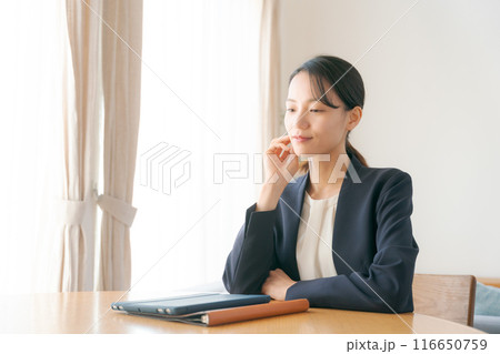 在宅ワークをする女性 在宅ワークをする女性 116650759