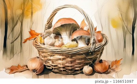 秋の野菜のイラスト,秋の味覚,Generative AI,AI画像 116651097