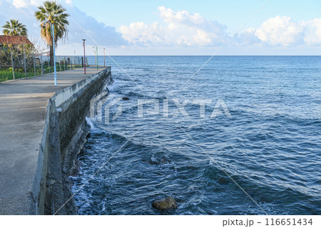 waves of the Mediterranean sea in Cyprus 3 116651434