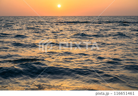 Bright Sunset mediterranean Sea colorfull reflection . High quality photo Bright Sunset mediterranean Sea colorfull reflection . High quality photo 116651461