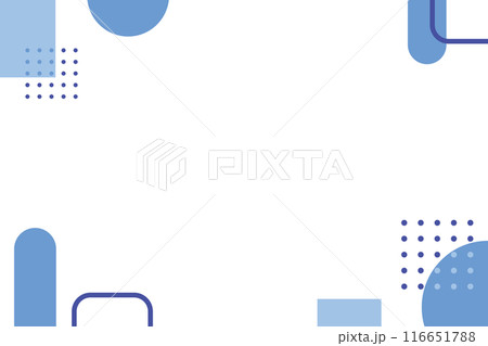 幾何学　ポップ　フレーム　青　水色 116651788