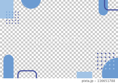 幾何学　ポップ　フレーム　青　水色 116651788