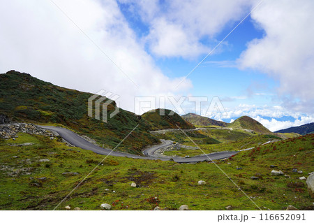 Snake Shape Road in Mountain at East Sikkim 116652091